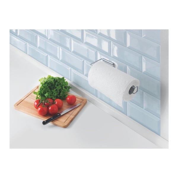 Hõbedane teras majapidamispaberi hoidja seinalekinnituv – Metaltex-image-1