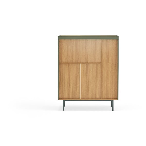 Roheline kõrge tammedekooriga kummut 95x120 cm Arista – Teulat-image-4