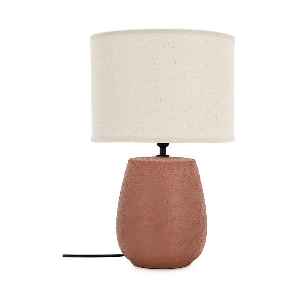 Terrakota värvi keraamiline laualamp tekstiilist varjuga (kõrgus 41,5 cm) Irvin - Yes Everyday