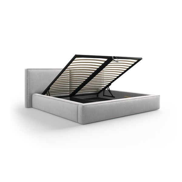 Helehall polsterdatud kaheinimesevoodi koos panipaiga ja voodipõhjaga 200x200 cm Arendal - Cosmopolitan Design-image-3