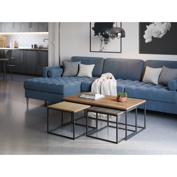 Puiduvärvi diivanilaudade komplekt, 3 tk 60x110 cm Camelia - Marckeric-image-4