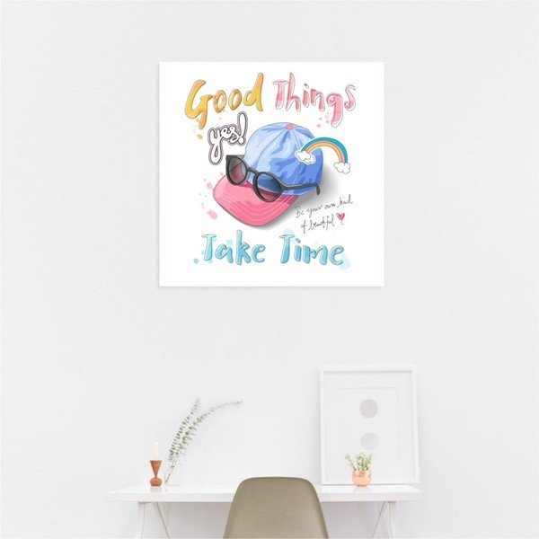 Nástěnný samolepicí obraz North Carolina Scandinavian Home Decors Take Time, 30 x 30 cm
