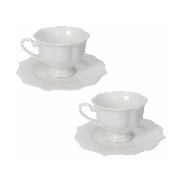 Valged portselanist tassid kahes komplektis, 170 ml Queen - Brandani