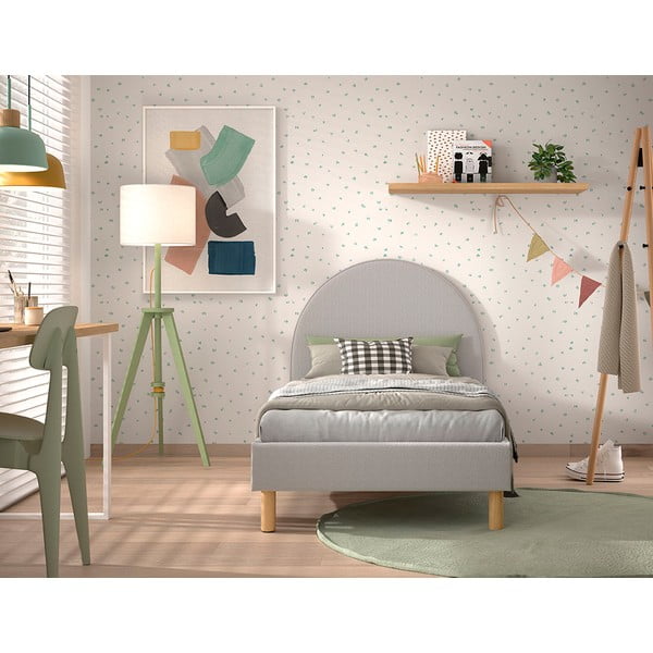 Hall üheinimesevoodi riiuliga 90x200 cm MOON - Vipack-image-3