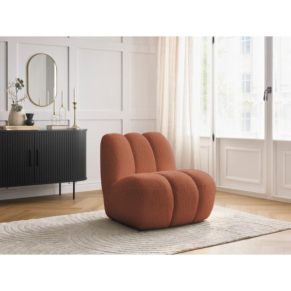 Bouclé kangast tugitool telliskivi värvi Janissaire - Bobochic Paris-image-1