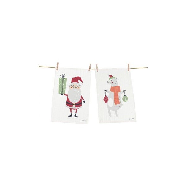 Puuvillased jõulumotiiviga teerätikud, 2tk, 70 x 50 cm Christmas Creatures - Butter Kings