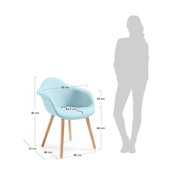 Světle modré křeslo La Forma Kenna-image-4