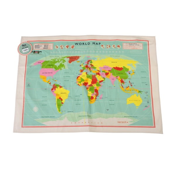 Puuvillane rätik, 50 x 70 cm World Map - Rex London