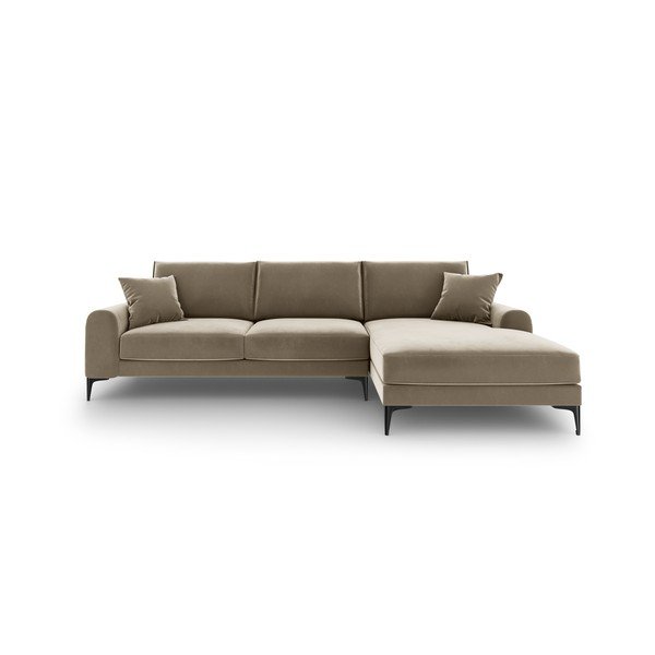 Beež sametne nurgadiivan , paremas nurgas Madara - Mazzini Sofas-image-2