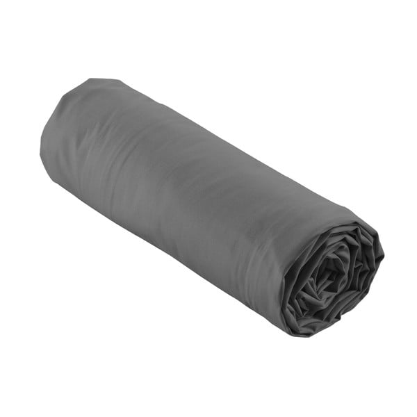 Antratsiitne puuvill-perkalist kummiga lina 90x190 cm Percaline - douceur d'intérieur-image-4