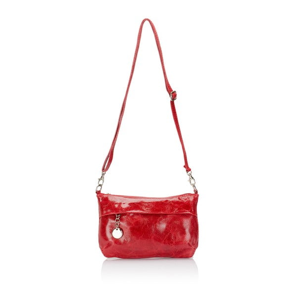 Červená kožená kabelka Lisa Minardi Lola