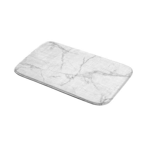 Valge/hall tekstiilist vannitoamatt 45x75 cm Marbre - douceur d'intérieur-image-2