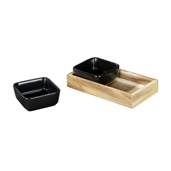 Mustad keraamilised serveerimisnõud 2 taldrikuga komplektis Elo - Wenko-image-2