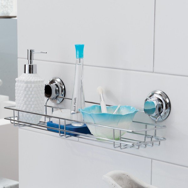 Isekandev hõbedane metallist vannitoariiul Bestlock Bath - Compactor-image-1