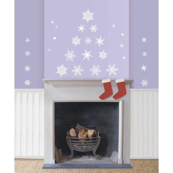 30-st jõulupärjast koosnev komplekt valgeid helbeid sisaldavaid kleebiseid - Ambiance-image-3