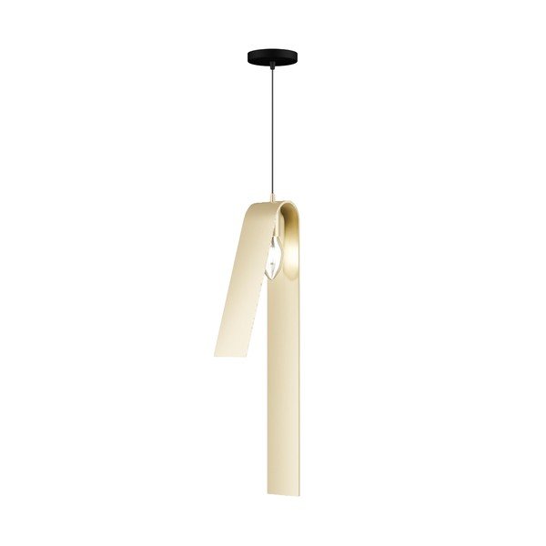 Must-kuldne rippvalgusti metallist varjuga Fold - Squid Lighting