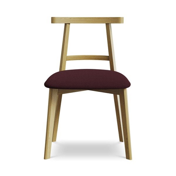 Burgundia värvi täispuidust söögitool Ohelo - Makamii-image-1