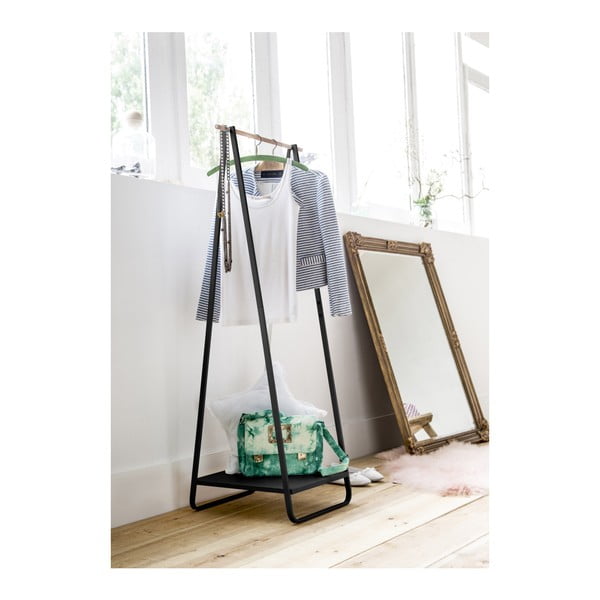 Must riideriiul riiulitega Portant Blanc - Compactor-image-1