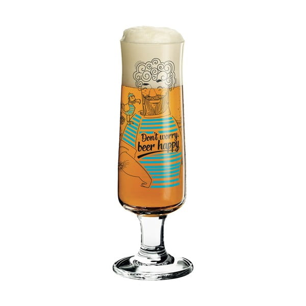 Set pivní sklenice z křišťálového skla a 5 podtácků Ritzenhoff Natalia Yablunovska, 390 ml