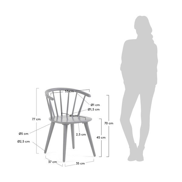 Sada 2 šedých jídelních židlí La Forma Krise-image-2