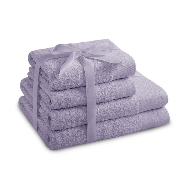 Froteest puuvillased käterätid ja saunalinad komplektis 4 tk lavendlivärvi Amari – Restilo