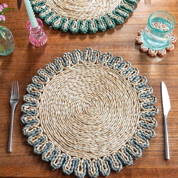 Maisikestadest lauamatt ø 38 cm Corn Husk - Rex London-image-4