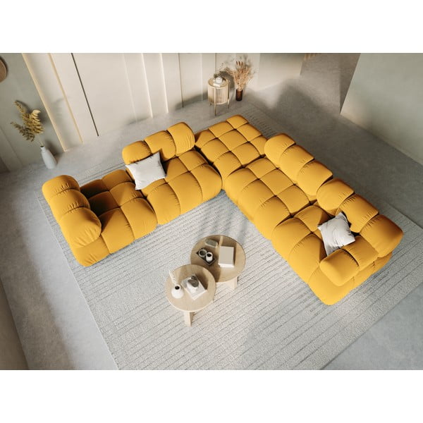 Kollane sametist jalatugi Bellis - Micadoni Home-image-1