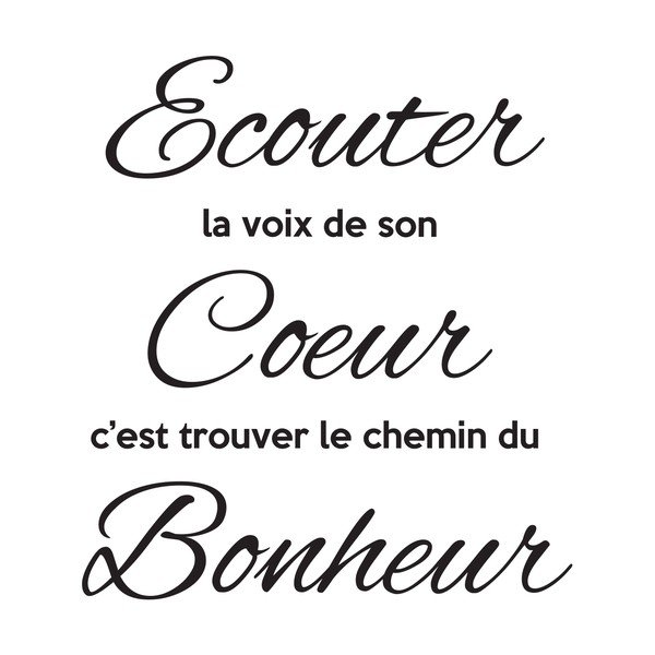 Černá samolepka Ambiance Quote Écouter-image-2