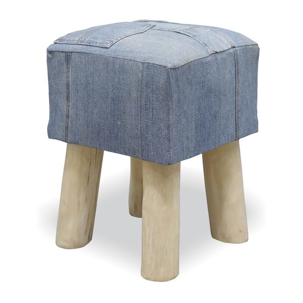 Stolička z teakového dřeva Bluebone Denim, 31 x 46 cm