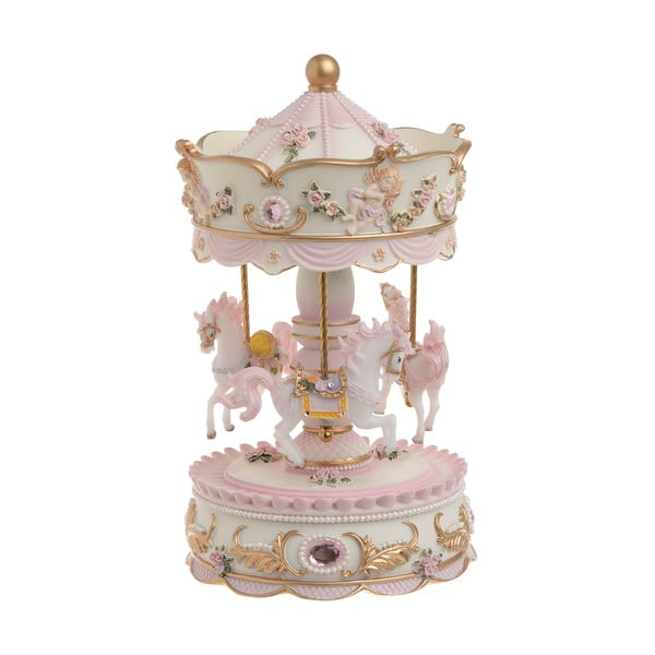 Vánoční hrající a hýbající dekorace ve tvaru kolotoče InArt Nina