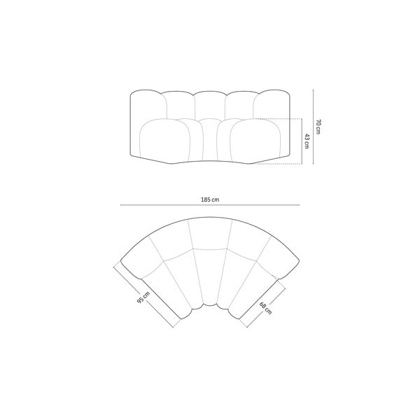 Beež šenillist diivanimoodul (muutuv nurk) Lupine - Micadoni-image-4