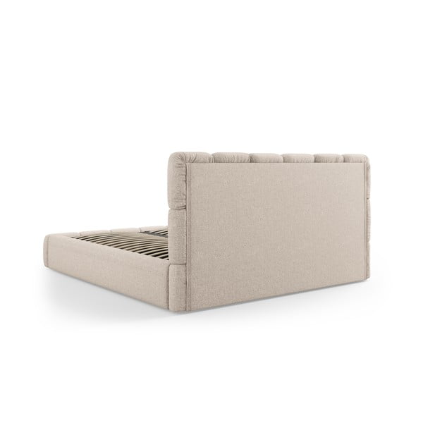Beež polsterdatud kaheinimesevoodi koos voodipõhja ja panipaigaga 180x200 cm Bellis – Micadoni Home-image-4