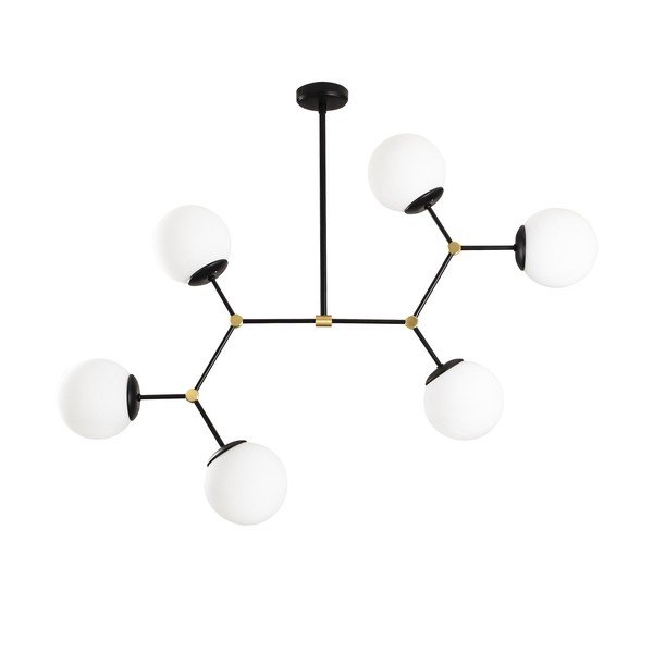 Must rippvalgusti 6 pirnile Damar Horizontal - Opviq lights-image-2