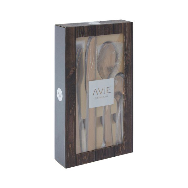 16 roostevabast terasest söögiriistade komplekt Lustra Avie - Premier Housewares-image-1