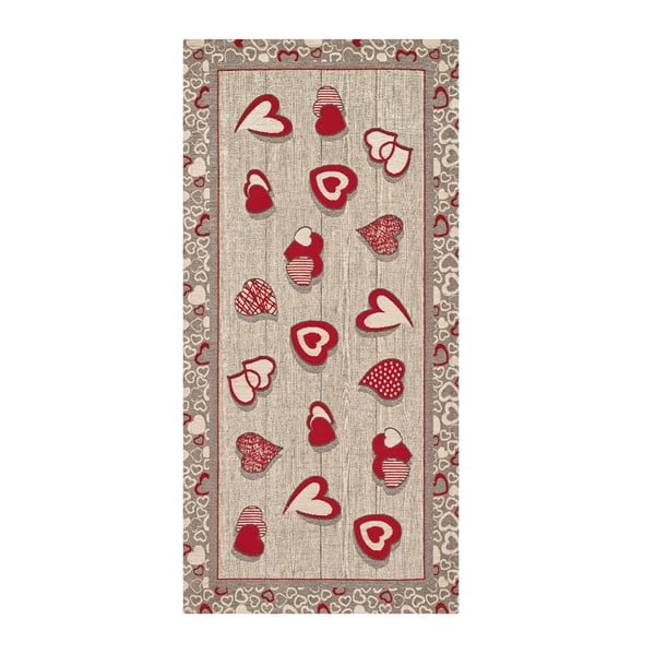 Vysoce odolný kuchyňský koberec Webtappeti Lovely Rosso, 55 x 240 cm