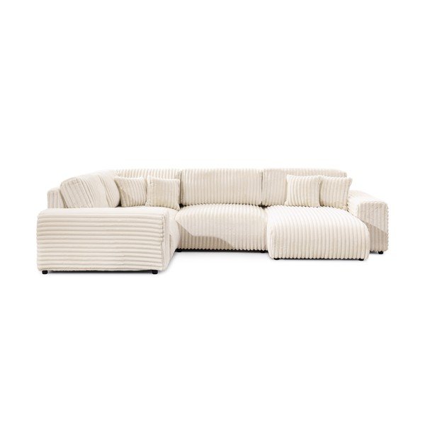 Kreem velvetist nurgadiivan (vasak nurk/U-kujuline) Justin - Ropez-image-3