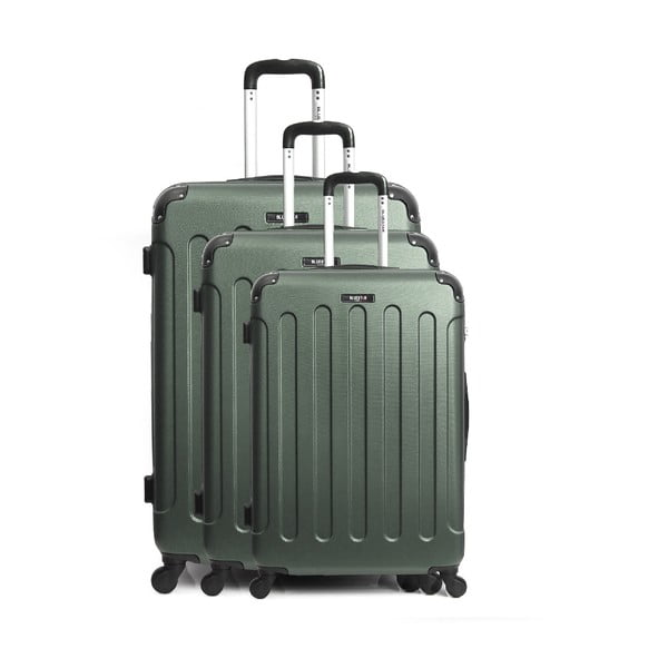 Sada 3 zelených cestovních kufrů na kolečkách Bluestar Vanity Cadenas