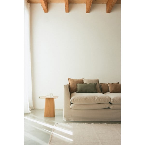 Kreem käsitsi kootud puuvillane vaip 200x300 cm Handloom - Lorena Canals-image-1