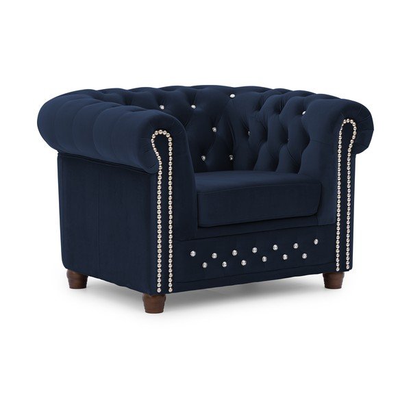 Sinine sametist chesterfieldi tool York Blik - Ropez