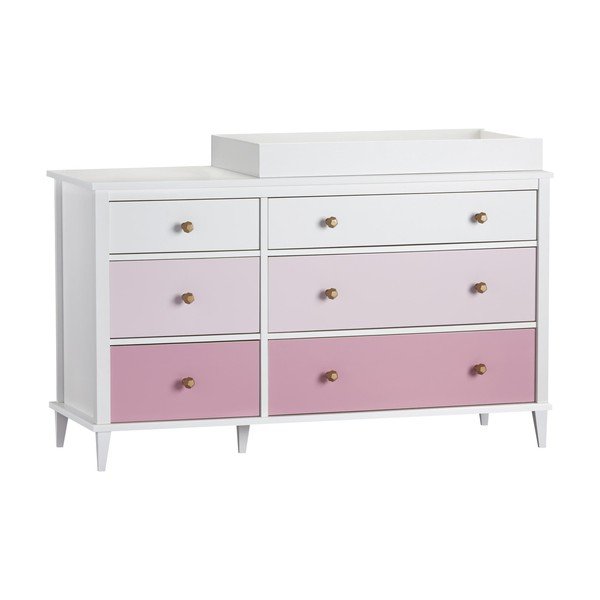 Roosa laste kummut koos mähkimisalusega 136x90x49 cm Poppy - Støraa-image-4