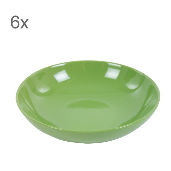 Sada 6 talířů Kaleidos 21 cm, zelená