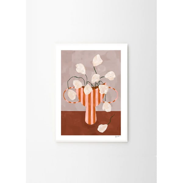 Plakat 30×40 cm White Flowers in Striped Vase – The Poster Club-image-4