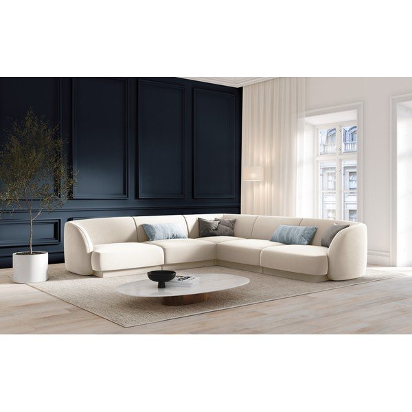 Beež sametne nurgadiivan Miley - Micadoni Home-image-1