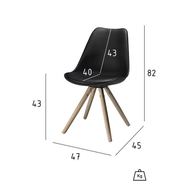 Sada 2 černých jídelních židlí Furnhouse Mille-image-1