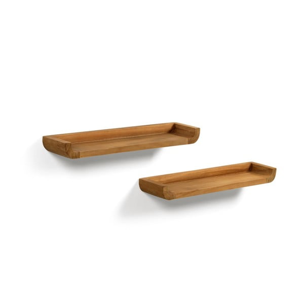 2 teakpuust seinariiuli komplekt, mis on valmistatud teakpuust. Shamel - Kave Home