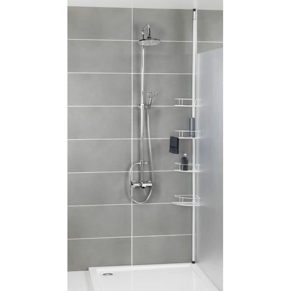 Valge roostevabast terasest teleskoopiline vannitoa nurgariiul Dolcedo - Wenko-image-1