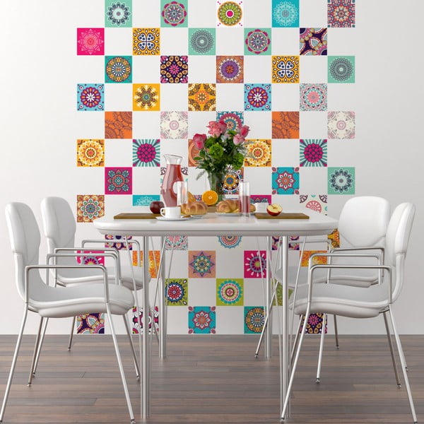 60 dekoratiivse seinakleebise komplekt Flow, 15 x 15 cm - Ambiance-image-4