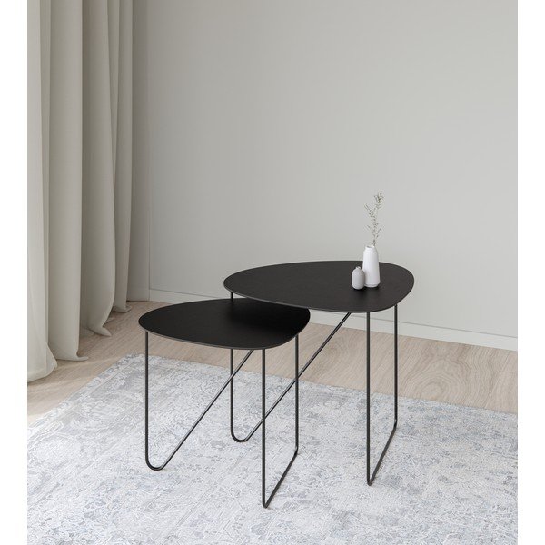 Must metallist diivanilaud 44x50 cm Curve L Bull - LIND DNA-image-2