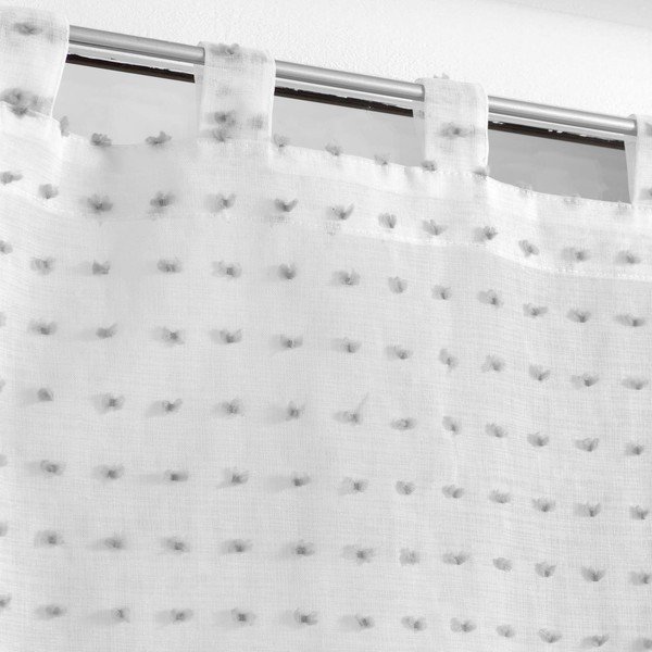 Valged voile kardinad 2 tk komplektis 60x90 cm Pomponella - douceur d'intérieur-image-1