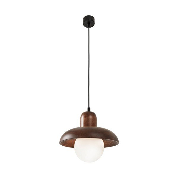 Pruun ripplamp puidust varjuga, ø 25 cm Elsa - Opviq lights